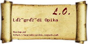 Légrádi Opika névjegykártya